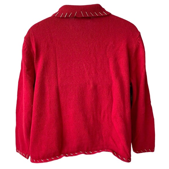 VINTAGE Y2K Tiara International Winter Botanical Ugly Christmas Sweater Sz 18/20 - Picture 2 of 5